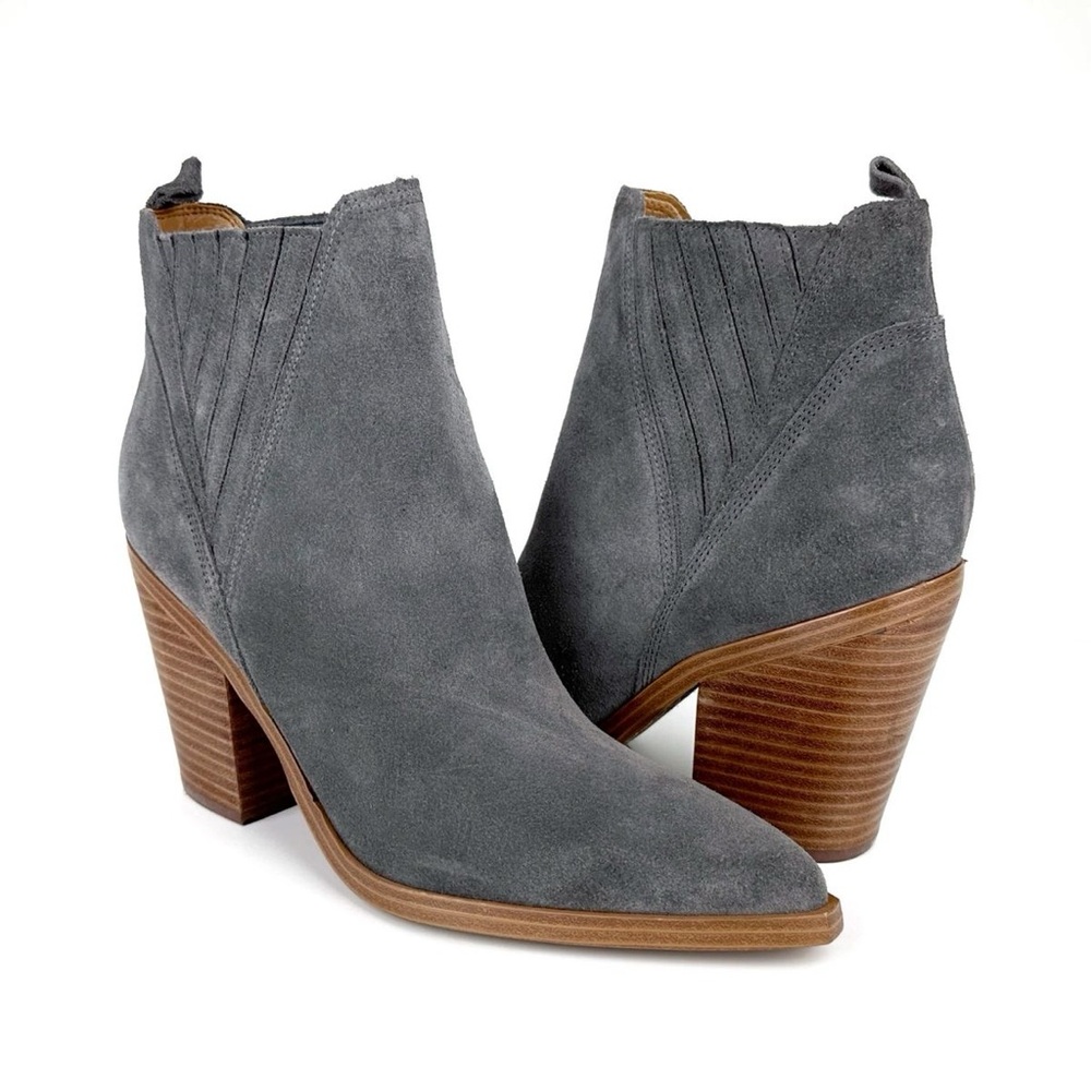 Marc Fisher Pointed Toe Bootie - Grey Suede